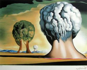 Stromy a surrealistické hlavy