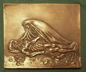 Miklós Borsos - Pieta 15x18cm bronz