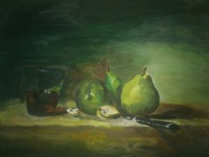 Reprodukcia J.B.S.Chardin: Pears,Walmuts and Glass of Wine