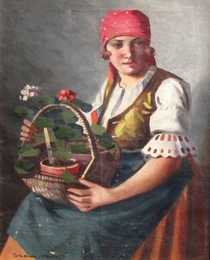 Žena s kvetmi