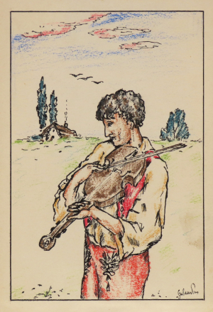 Chlapec s husľami