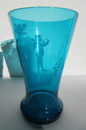 Starožitný pohár ručne maľovaný