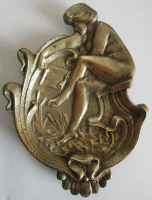 Starožitná secesná bronzová miska s plastickým dekorom