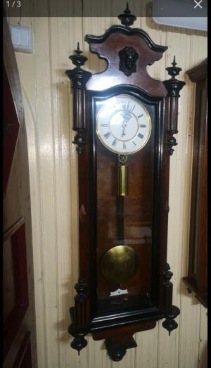 NÁDHERNÉ STAROŽITNÉ NÁSTĚNNÉ HODINY Biedermeier