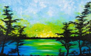 Západ slnka v krajine 2