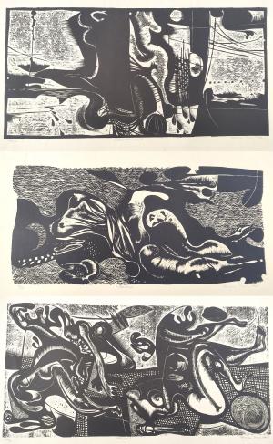 3 x Ivan Horyna - surrealisticke grafiky 60 roky