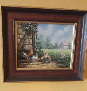 Neznámy stredoeurópsky maliar - Kačice a  sliepky