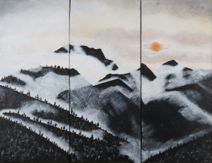 Ema Mareková - Hmla v horách - triptych