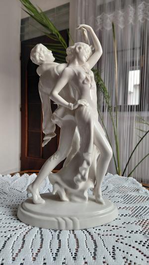 Royal dux, Schaff, tanečný pár, porcelánová soška