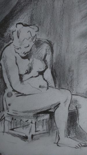 Robert Király - Sediaca žena